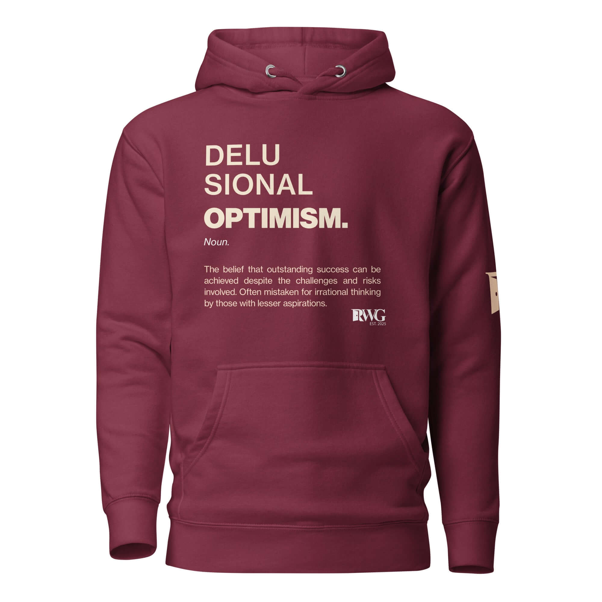 Delusional Optimism Premium Hoodie Product mockup